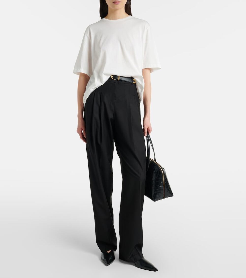 The Frankie Shop Gelso High Rise Wide Leg Pants Black